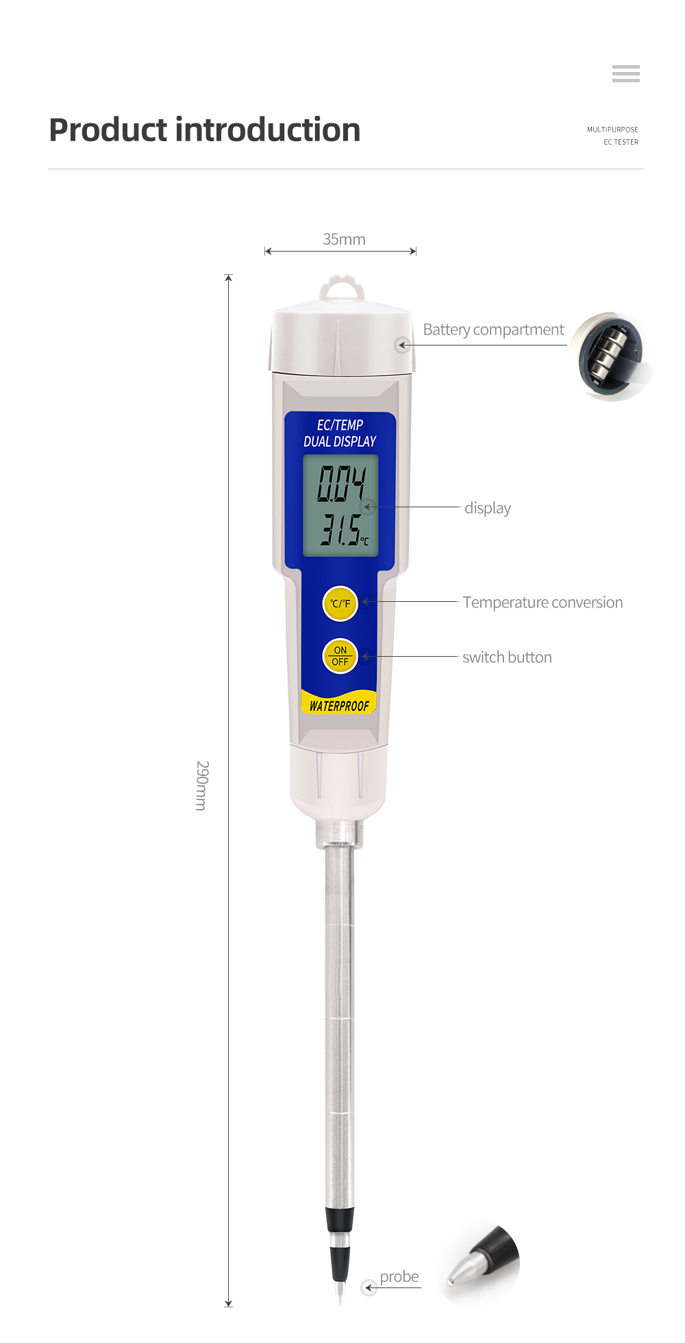 EC-315 2 in 1 Soil EC Tester M - Aquarium Plant Lab reseña y precio